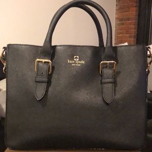 Black, leather Kate Spade handbag
